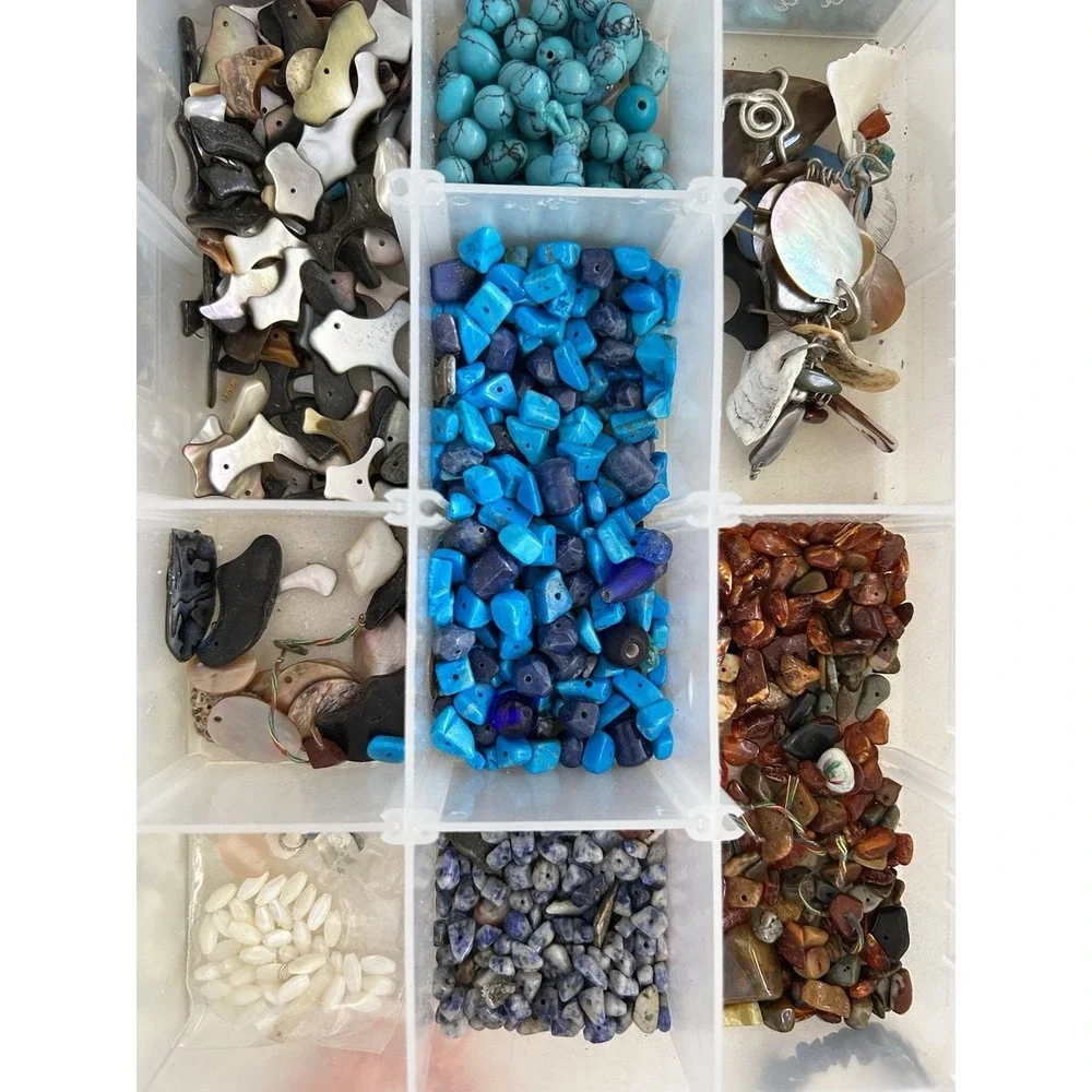 Amber Chip Necklaces Turquoise Mother Of Pearl Coral Jewelry Making Beads Lot